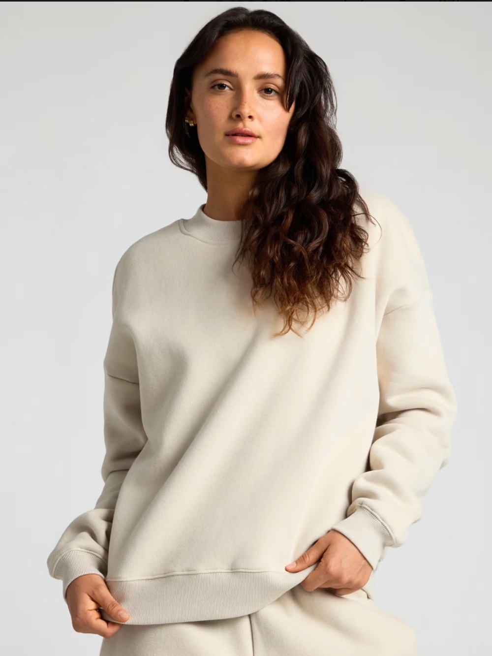 Comfrt Uni-sex, Everyday Cream Crewneck Sweatshirt, Oversized, S